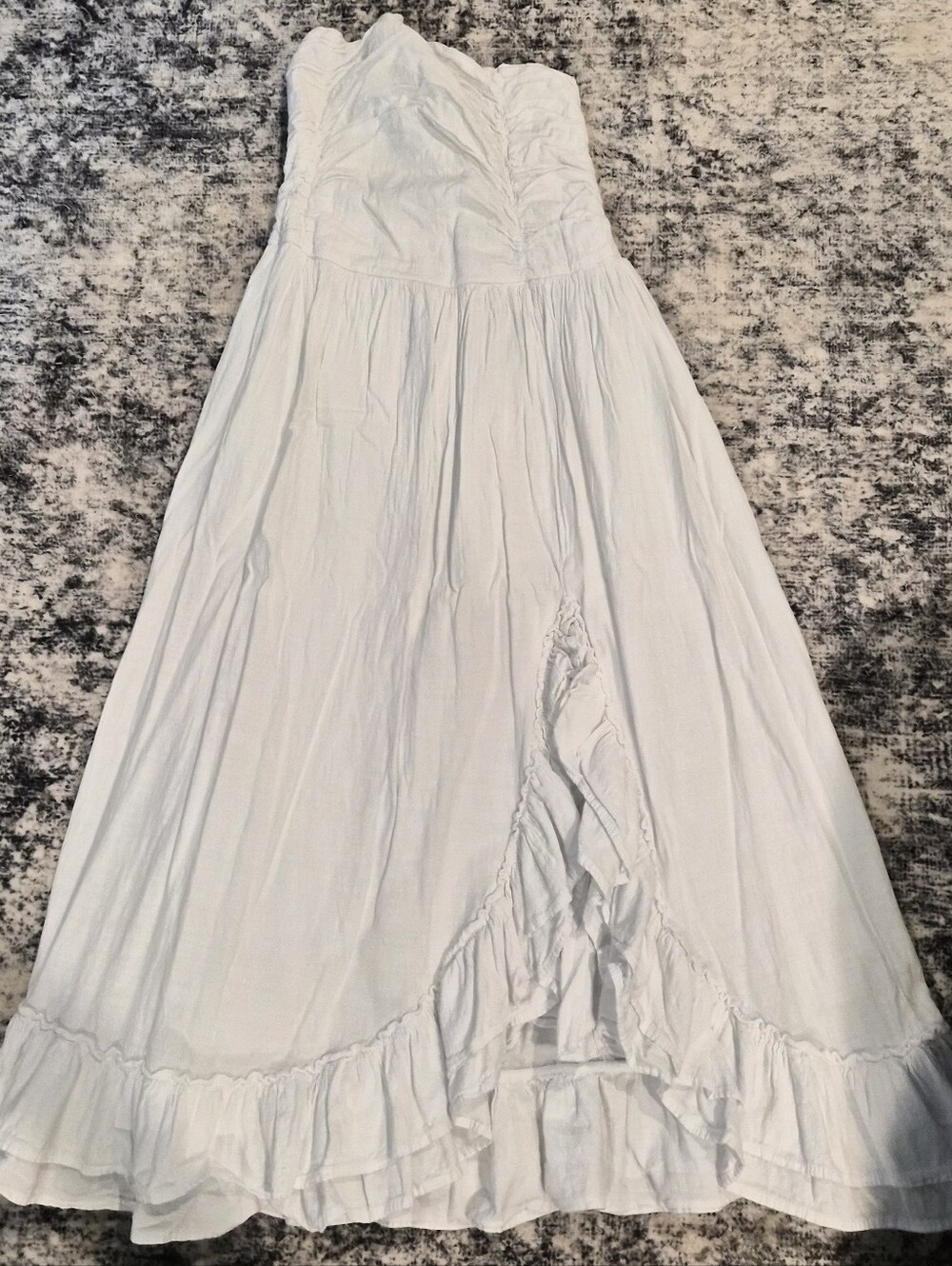 Altar'd State White Smocked Strapless Midi Dress